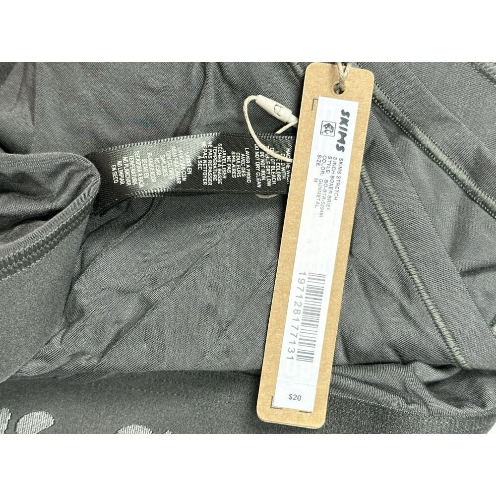 NWT Skims Stretch Men's 3" Inseam Boxer Brief Gunmetal Grey Medium BO-BTR-5294M - Picture 3 of 7